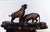 Art Deco Austrian Art Deco Bronze Big Cat Double Inkwell Desk Set on Black Veined Marble For Sale - Image 3 of 7