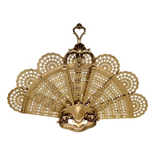 French Folding Brass Fire Screen, 1930 For Sale