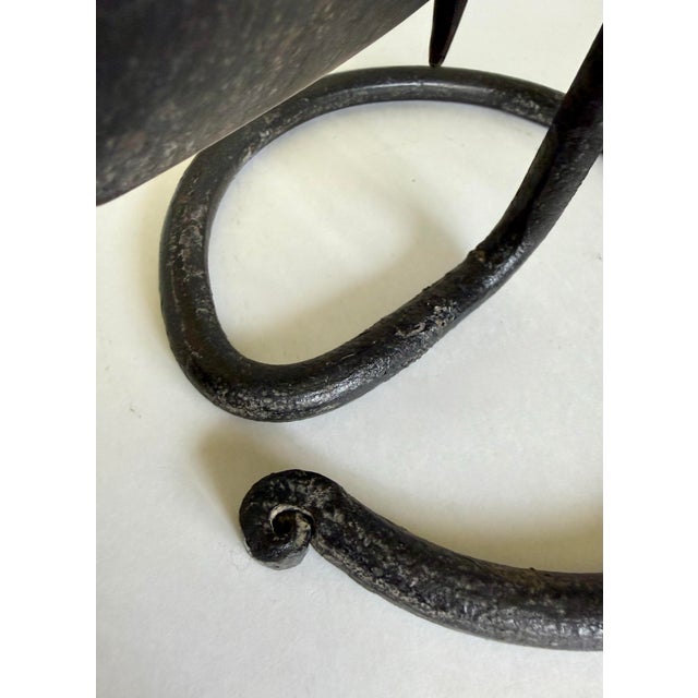 Black Vintage Wrought Iron Fireplace Set With Sculptural Loop Details For Sale - Image 8 of 11