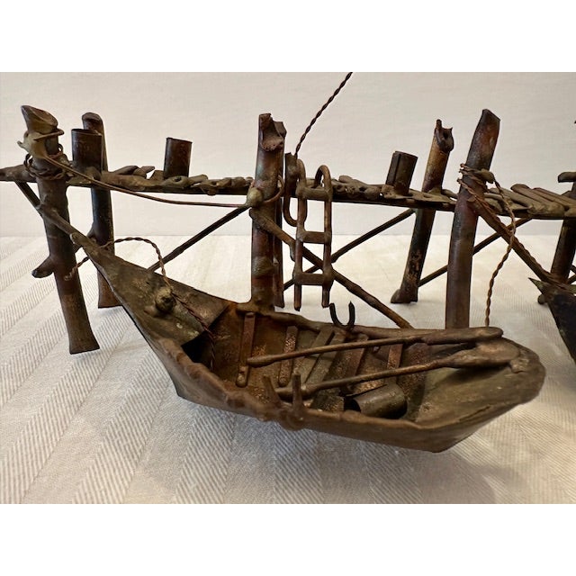 Realism Mid 20th Century Vintage Intricate Lewk Wharf Themed Sculpture For Sale - Image 3 of 18