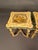 Light Yellow Pair of French Louis XVI Style Polychrome Side Tables With Painted Country Manor Tops, Circa 1920 For Sale - Image 8 of 12