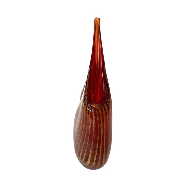 Art Glass Vase in Red and Gold From Monarch Glass Studio For Sale - Image 13 of 14