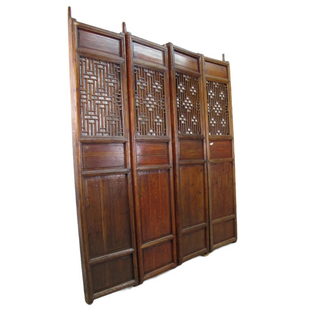 Double Happiness Lattice Screen Door Panel - Set of 4 For Sale - Image 4 of 9