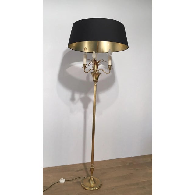 Neoclassical Brass and Gilt Metal Pineapple Floor Lamp, circa 1960 For Sale - Image 6 of 13