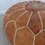 Vintage Light Tan Coloured Leather Pouf For Sale - Image 3 of 9