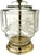 Metal Pair of Art Deco-Inspired Clear Glass and Brass Lamps With Shades For Sale - Image 7 of 12