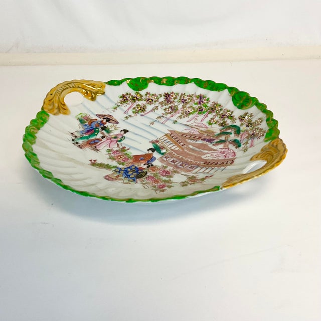 Mid-Century Chinoiserie Hand Painted Japaneses Geisha Girls Bowl For Sale - Image 9 of 11