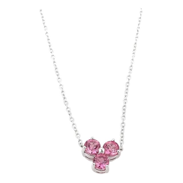 Tiffany & Co. Aria Pink Tourmaline 18k White Gold Pendant Necklace For Sale