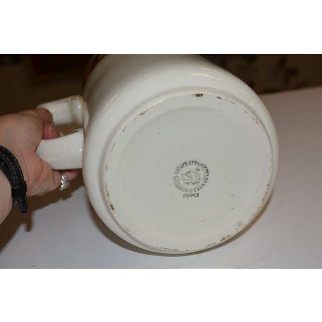 Vintage Nouvelles Usines Du Nord St. Amand France Ceramic Vibrant Floral Wash Basin & Ewer W/ Soap Dish For Sale - Image 4 of 18