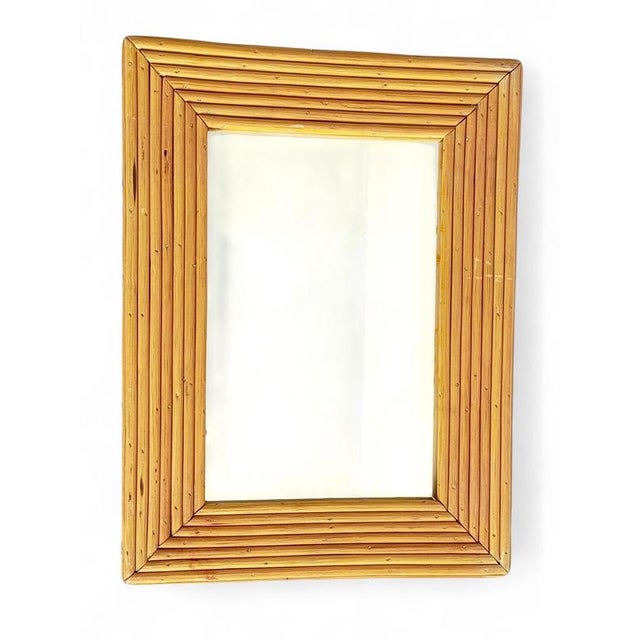 Mid-Century Modern French Riviera Rattan Mirror in the style of Vivai Del Sud, 1960s For Sale - Image 3 of 18