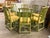 Design Plus Gallery presents an Hexagonal Bamboo Base with Glass Top Dining Table Plus a Set of Eight Upholstered Dining...