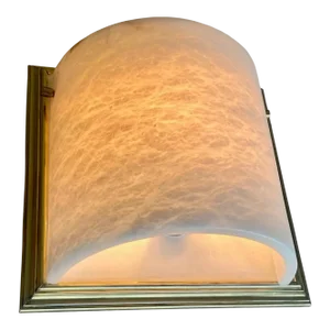 Single Lightolier Alabaster Brass Sconce