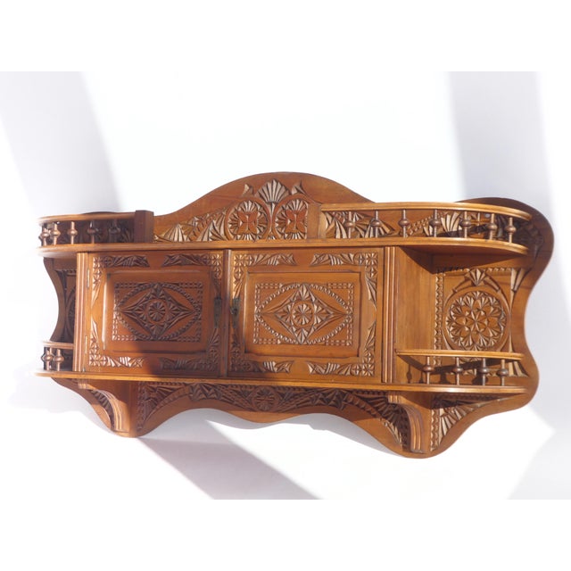 Antique Art Nouveau Wooden Wall Hanging For Sale - Image 9 of 11