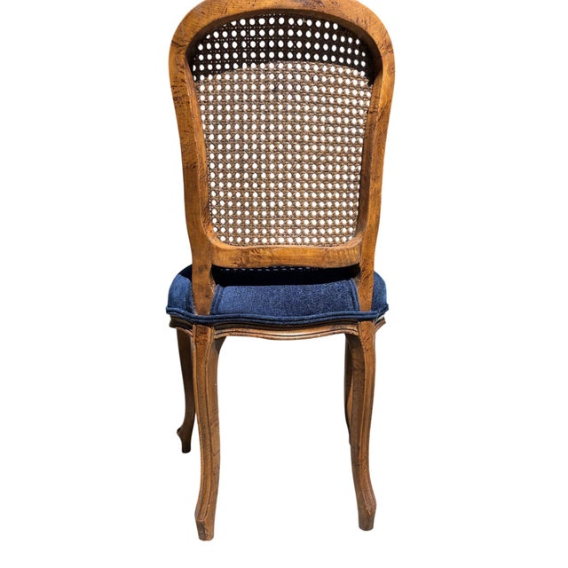 Set of 6 French Provincial Louis Cane Back Chairs For Sale - Image 10 of 13