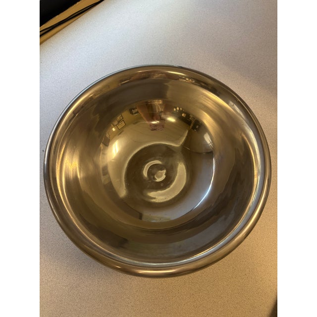 Contemporary Sculptural Silver-Tone Metal Decorative Bowl For Sale - Image 3 of 5