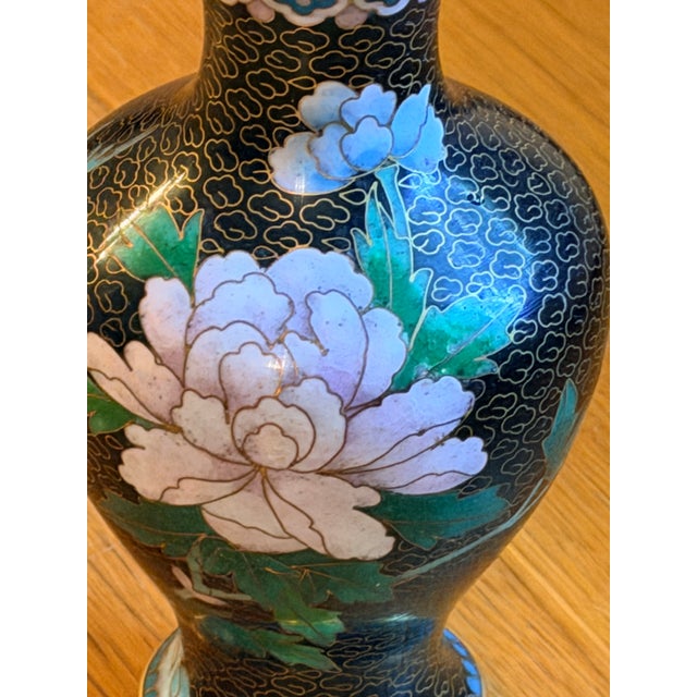 Vintage Chinese Cloisonné Vase For Sale - Image 9 of 10