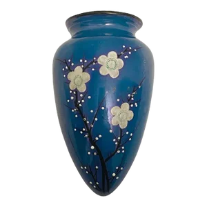 Vintage Blue Lusterware Wall Pocket Vase Made in Japan