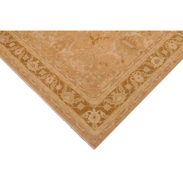 Shabby Chic Shabby Chic Ziegler Tan Gold Hand-Knotted Wool Rug - 8'11'' X 12'0'' For Sale - Image 3 of 7