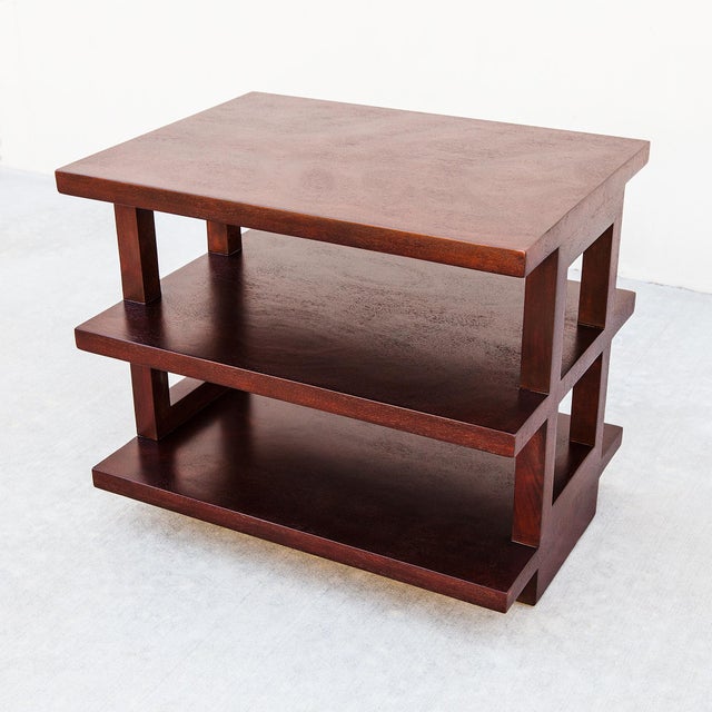 1940s Edward Wormley for Dunbar Model 4423 Tiered Mahogany Occasional Table For Sale - Image 9 of 15