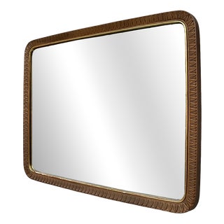 Mid-Century Modern Italian Wall Mirror in Wooden Frame for Brusotti, 1940s For Sale