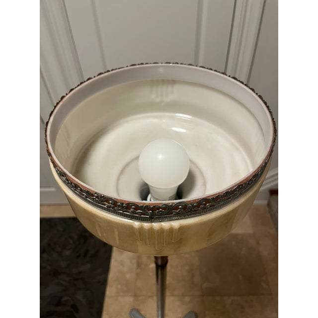 1920s Rare Intricate Art Deco Torchiere Floor Lamp For Sale - Image 10 of 11