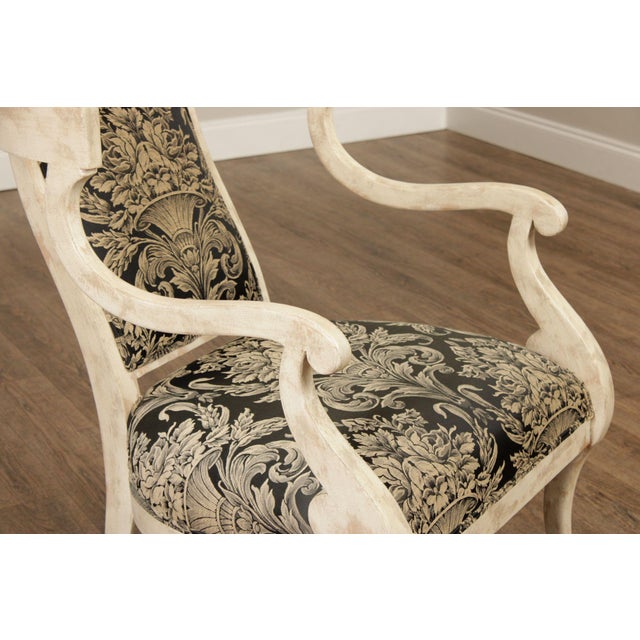 Late 20th Century Regency Style Pair Of Painted Fauteuil Armchairs For Sale - Image 5 of 18