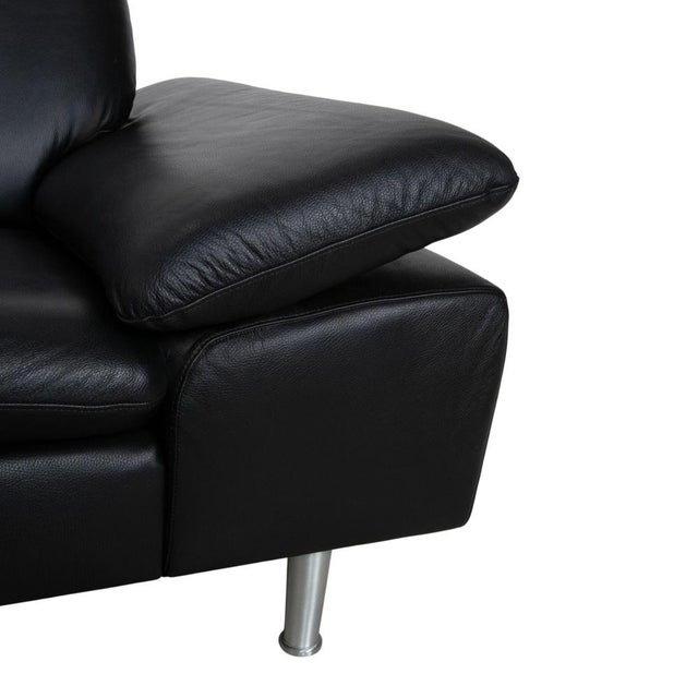 Loop Corner Sofa in Black Leather from Willi Schillig For Sale - Image 11 of 18