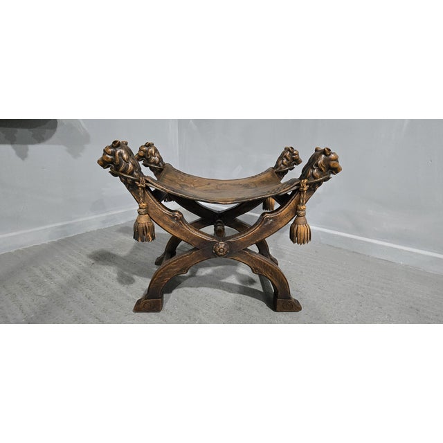 Walnut X Framed Stool, 1880s For Sale - Image 3 of 16