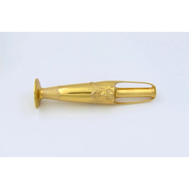 Antique Orivit Gilt Metal Vase Pair in Neoclassical Style For Sale - Image 10 of 10