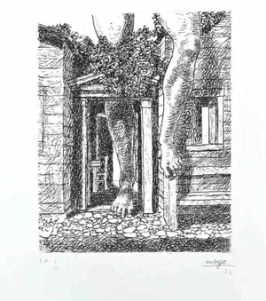 Antoine Mayo, The Growing Feet, 1977, Etching