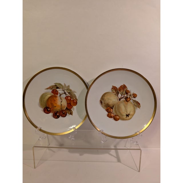 Vintage German Porcelain Harvest Fruit Plates, Pedestal Stand & Nut Bowls - Set of 7 For Sale In Phoenix - Image 6 of 15