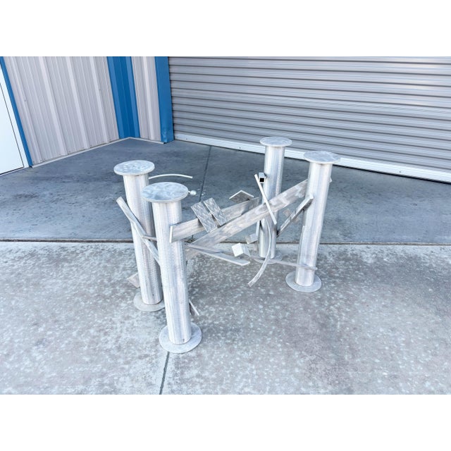 Vintage Glass and Aluminum Cityscape Dining Table For Sale - Image 10 of 13