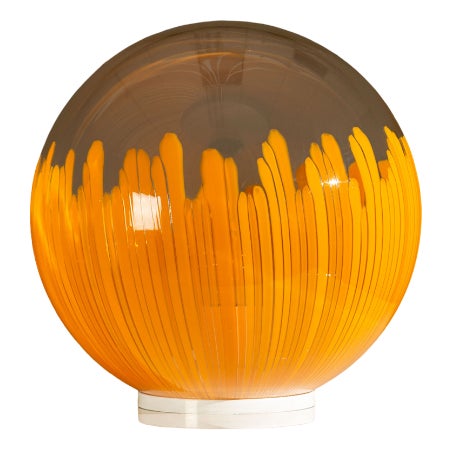 Glass 831 Lamp in Orange by Ludovico Diaz de Santillana for Venini, Italy, 1960s For Sale