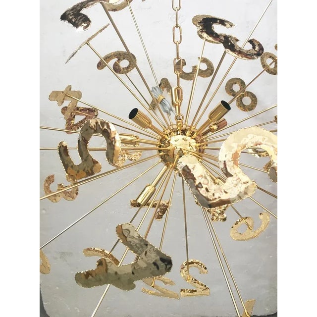 2010s Hand-Made Brass Numbers Sputnik Chandelier For Sale - Image 5 of 8