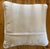 Shabby Chic Skating on the Pond White Linen Corded Pillow For Sale - Image 3 of 3