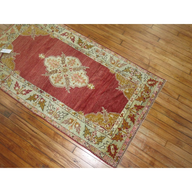 Art Deco Antique Turkish Scatter Throw Rug For Sale - Image 3 of 6