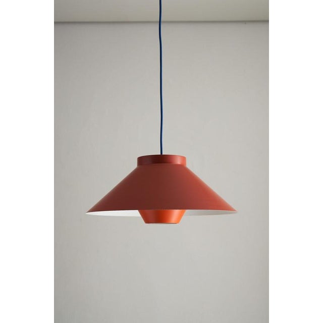 Stone Red Conical Pendant with Anti-Glare System, 1970s For Sale - Image 9 of 10