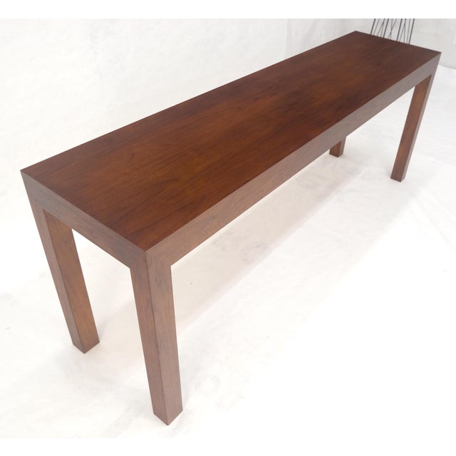 Milo Baughman Walnut Mid Century Modern 6' Long Parsons Style Console Sofa Table Baughman MINT For Sale - Image 4 of 13