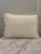 Cream Vintage Cream Colored Diamond Pique Rectangle Bolster Pillow With Trim For Sale - Image 8 of 9