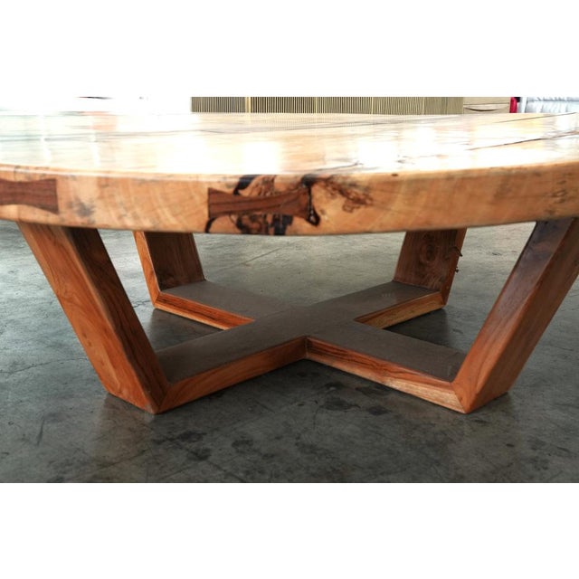 Monumental Artisan-Crafted Mixed Wooden Coffee Table, 2015 For Sale - Image 3 of 5