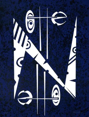 Letter N - Original Lithograph by Rafael Alberti 1972
