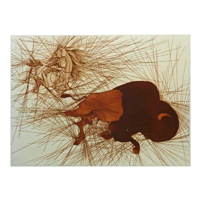 Guillaume Azoulay "Blesse" Original Art Etching Hand Signed Limited Edition Print For Sale