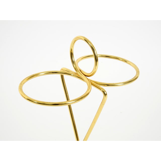 1950s Mid-Century Modern Umbrella Stand in Brass and Black Cast Iron Base, 1950s For Sale - Image 5 of 11