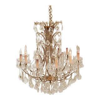 Antique Maria Theresa Crystal Large Chandelier For Sale