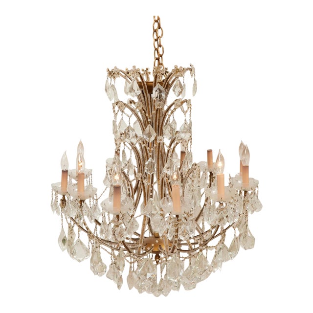 Antique Maria Theresa Crystal Large Chandelier For Sale