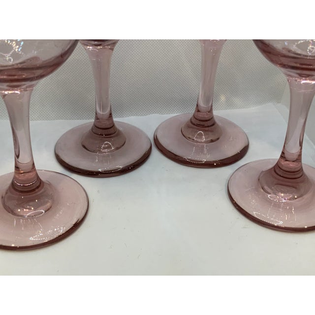 Shabby Chic Plum/Lavender Stemmed Glasses, a Set of 4 For Sale - Image 3 of 6
