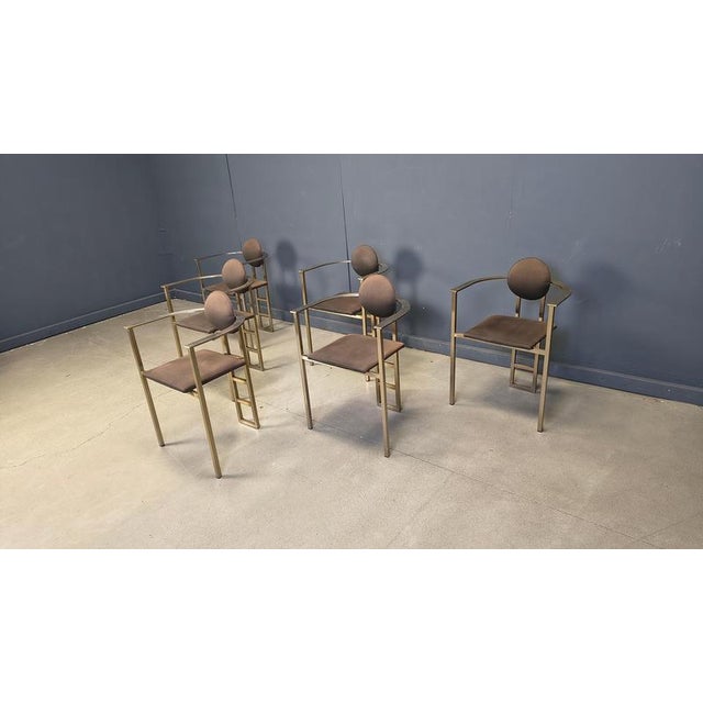Blue Vintage Dining Chairs by Belgochrom, 1980s, Set of 6 For Sale - Image 8 of 15