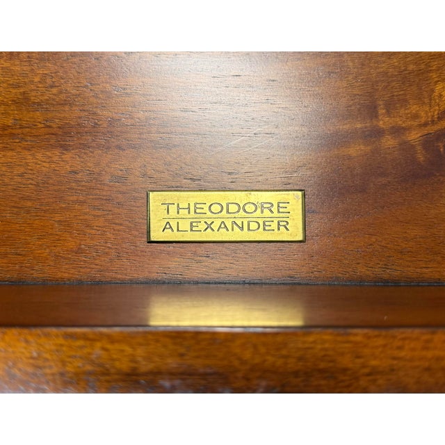 Late 20th Century Vintage Theodore Alexander Campaign Style Mahogany & Brass Coffee Table For Sale - Image 5 of 12