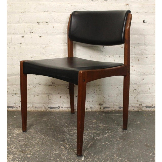 This is a set of six Danish teak chairs by Bramin Mobler . Their understated design sleek lines allows them to mold into...