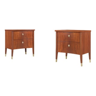 Vintage Walnut Curved Nightstands For Sale